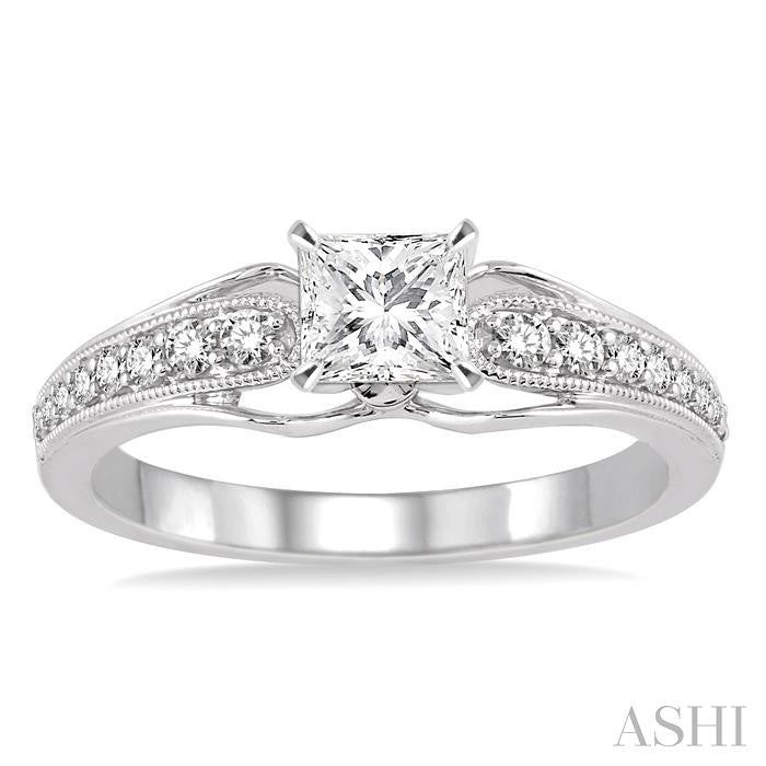 1/5 Ctw Diamond Semi-Mount Engagement Ring in 14K White Gold
