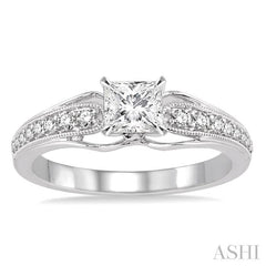 1/5 Ctw Diamond Semi-Mount Engagement Ring in 14K White Gold
