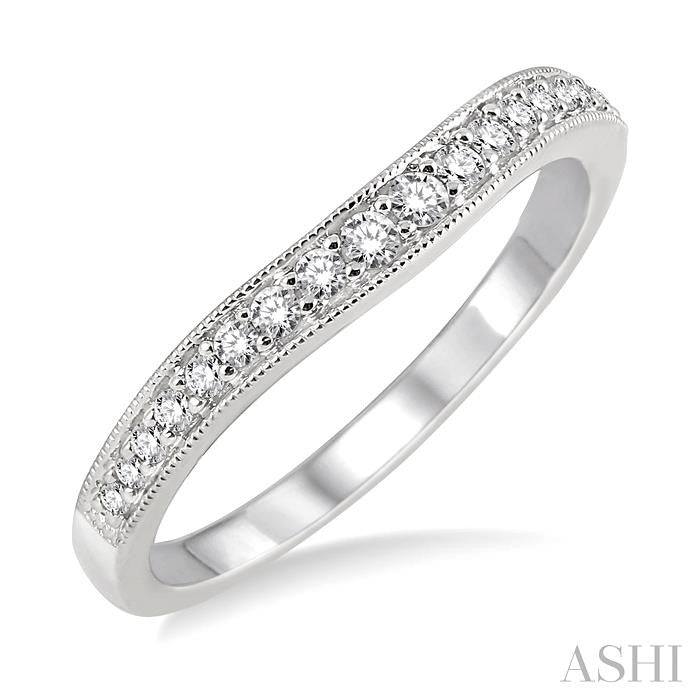 1/5 Ctw Round Cut Diamond Wedding Band in 14K White Gold
