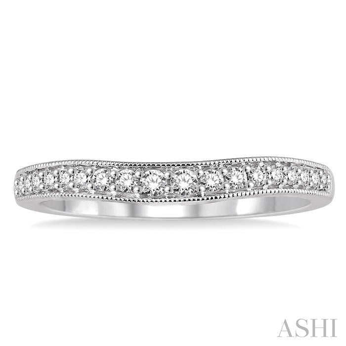 1/5 Ctw Round Cut Diamond Wedding Band in 14K White Gold
