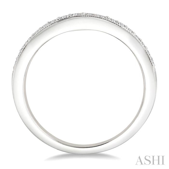 1/5 Ctw Round Cut Diamond Wedding Band in 14K White Gold