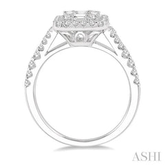 1/2 Ctw Baguette & Round Cut Fusion Diamond Ring in 14K White Gold