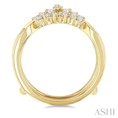 3/8 Ctw Marquise, Pear and Round Cut Diamond Chevron Insert Ring in 14K Yellow Gold