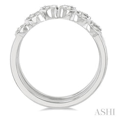 1/6 Ctw Round Cut Diamond Insert Ring in 14K White Gold