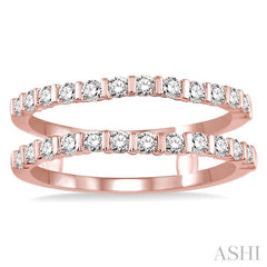 5/8 Ctw Round Cut Diamond Insert Ring in 14K Rose Gold