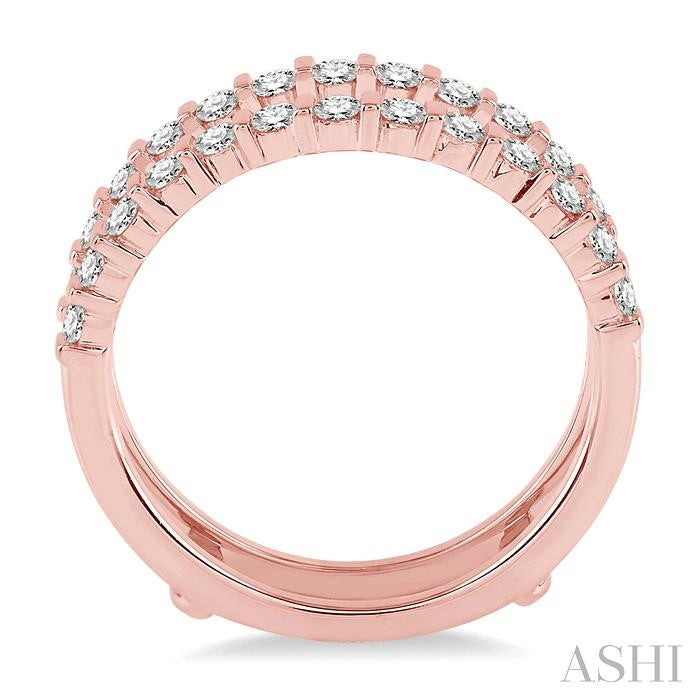 5/8 Ctw Round Cut Diamond Insert Ring in 14K Rose Gold
