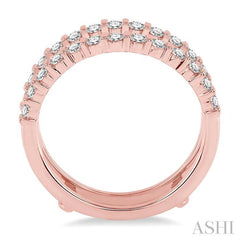 5/8 Ctw Round Cut Diamond Insert Ring in 14K Rose Gold