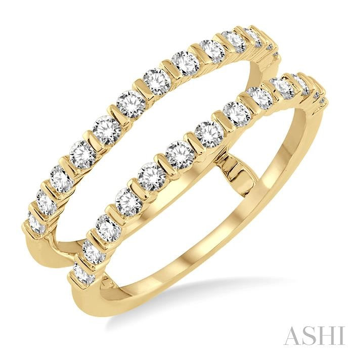 5/8 Ctw Round Cut Diamond Insert Ring in 14K Yellow Gold