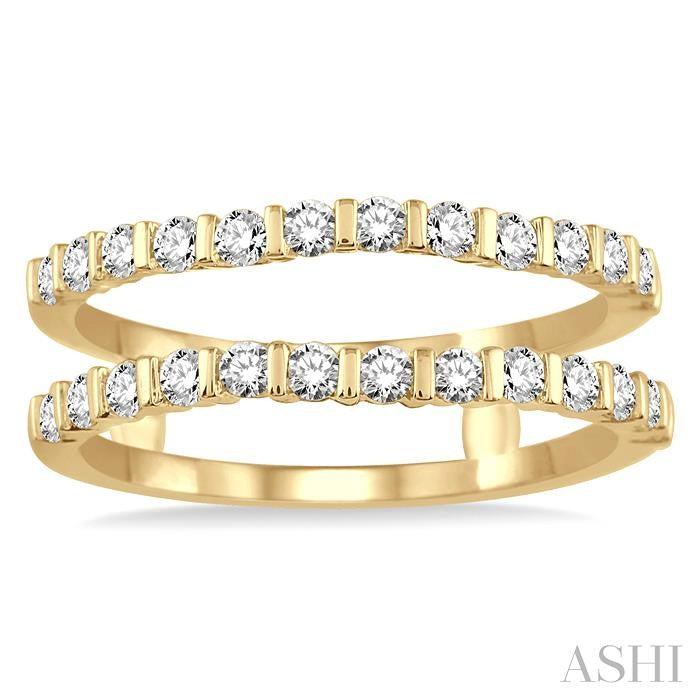 5/8 Ctw Round Cut Diamond Insert Ring in 14K Yellow Gold