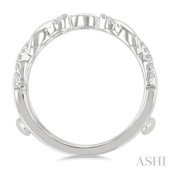 1/4 Ctw Twisted Round Cut Diamond Insert Ring in 14K White Gold