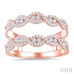 3/4 Ctw Round Cut Diamond Insert Ring in 14K Rose Gold