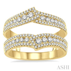 1 Ctw Round Cut Diamond Insert Ring in 14K Yellow Gold