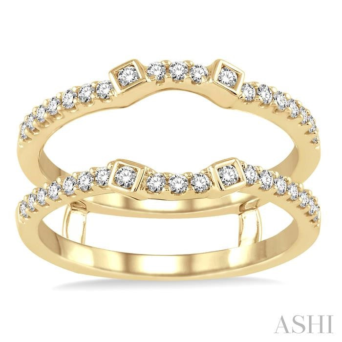 3/8 Ctw Round Cut Diamond Insert Ring in 14K Yellow Gold