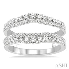 3/4 Ctw Round Cut Diamond Insert Ring in 14K White Gold