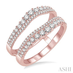 3/4 Ctw Round Cut Diamond Insert Ring in 14K Rose Gold
