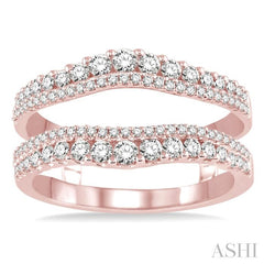 3/4 Ctw Round Cut Diamond Insert Ring in 14K Rose Gold
