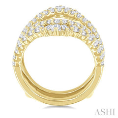 2 Ctw Baguette and Round Cut Diamond Insert Ring in 14K Yellow Gold