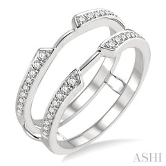 1/4 Ctw Round Cut Diamond Insert Ring in 14K White Gold
