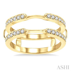 1/3 Ctw Round Cut Diamond Insert Ring in 14K Yellow Gold