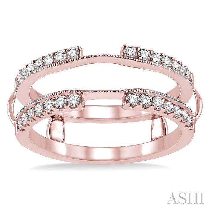 1/2 Ctw Round Cut Diamond Insert Ring in 14K Rose Gold