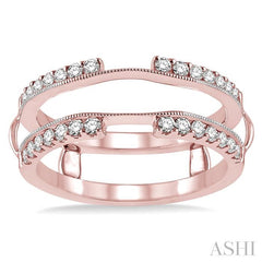 1/2 Ctw Round Cut Diamond Insert Ring in 14K Rose Gold