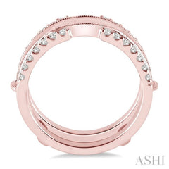 1/2 Ctw Round Cut Diamond Insert Ring in 14K Rose Gold