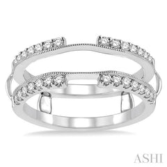 1/2 Ctw Round Cut Diamond Insert Ring in 14K White Gold