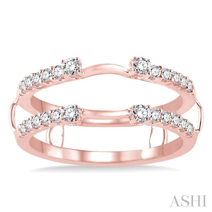 3/8 Ctw Round Cut Diamond Insert Ring in 14K Rose Gold