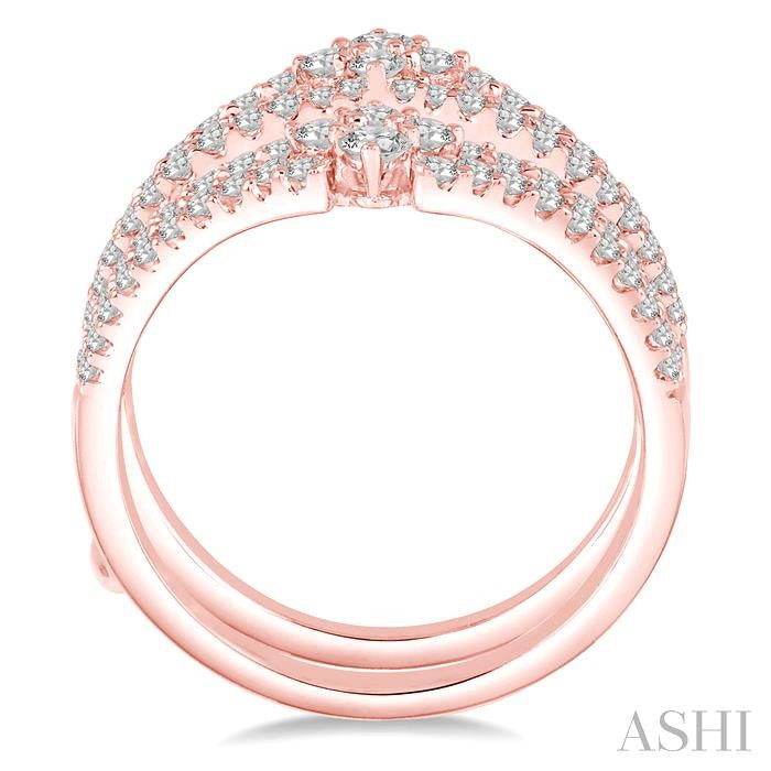 7/8 Ctw Round Diamond Insert Ring in 14K Rose Gold