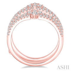 7/8 Ctw Round Diamond Insert Ring in 14K Rose Gold