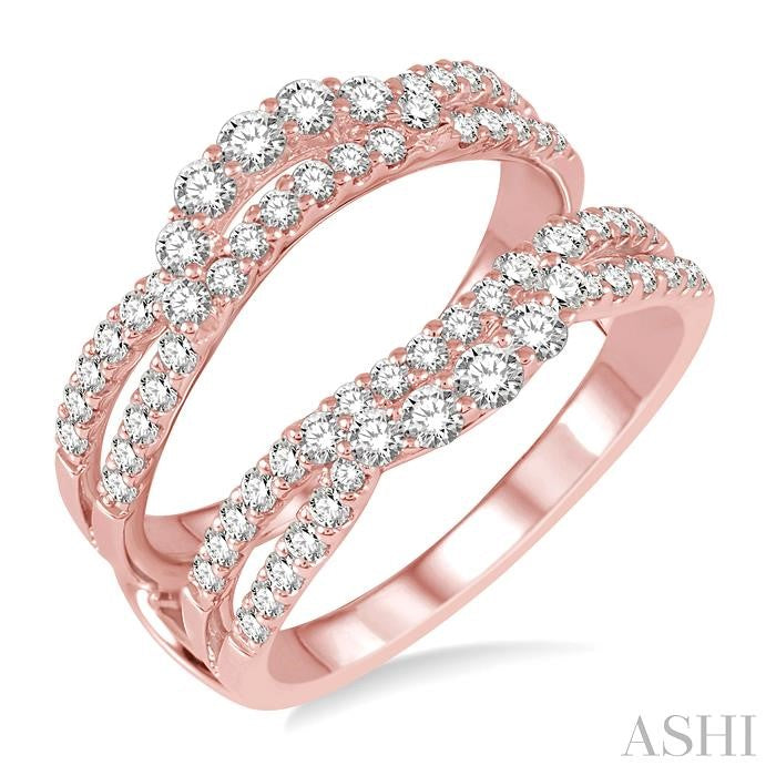 1 Ctw Round Diamond Insert Ring in 14K Rose Gold
