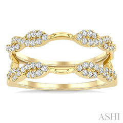 3/8 Ctw Entwined Round Cut Diamond Insert Ring in 14K Yellow Gold