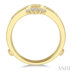 1/3 Ctw Curved Center Round Cut Diamond Insert Ring in 14K Yellow Gold