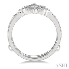 1/4 Ctw Fleur De Lis Round Cut Diamond Insert Ring in 14K White Gold