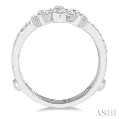 1/4 Ctw Marquise Fleur De Lis Round Cut Diamond Insert Ring in 14K White Gold