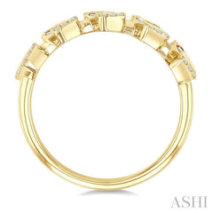 1/3 Ctw Cushion Shape 5-Mount Fusion Baguette and Round Cut Diamond Fashion Ring in 14K Yellow Gold