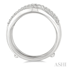 1 1/10 Ctw Baguette and Round Cut Diamond Insert Ring in 14K White Gold
