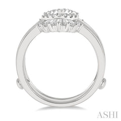 1/2 Ctw Baguette and Round Cut Diamond Tiara Insert Ring in 14K White Gold