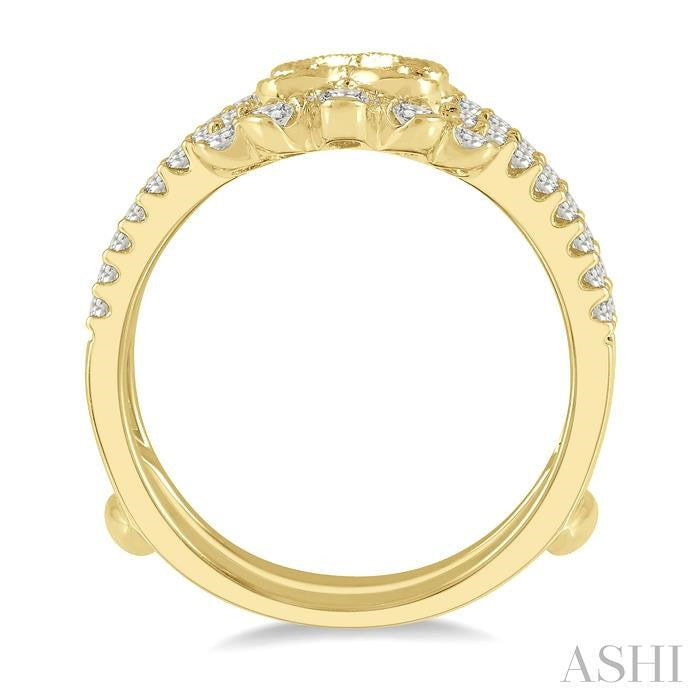 5/8 Ctw Floral Round Cut Diamond Insert Ring in 14K Yellow Gold