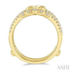 5/8 Ctw Floral Round Cut Diamond Insert Ring in 14K Yellow Gold