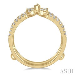 1/2 Ctw Lotus Center Round Cut Diamond Insert Ring in 14K Yellow Gold