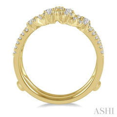1/2 Ctw Spiked Center Round Cut Diamond Insert Ring in 14K Yellow Gold