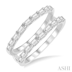 3/4 Ctw Baguette Diamond Insert Ring in 14K White Gold