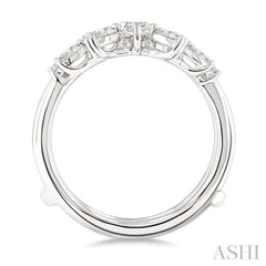 1/2 Ctw Pear, Marquise and Round Cut Diamond Insert Ring in 14K White Gold