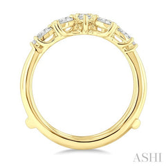 1/2 Ctw Pear, Marquise and Round Cut Diamond Insert Ring in 14K Yellow Gold