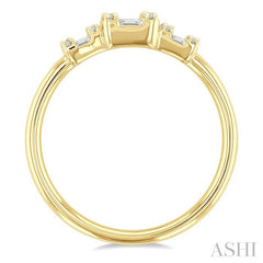 1/4 Ctw Past, Present & Future Baguette and Round Cut Diamond Fusion Fashion Ring in 14K Yellow Gold