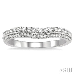 1/3 Ctw Twin Row Round Cut Diamond Wedding Band in 14K White Gold
