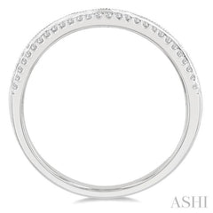 1/3 Ctw Twin Row Round Cut Diamond Wedding Band in 14K White Gold