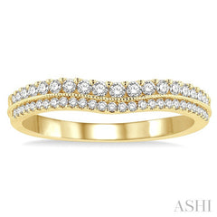 1/3 Ctw Twin Row Round Cut Diamond Wedding Band in 14K Yellow Gold