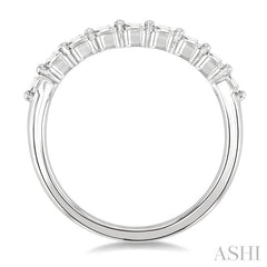 3/4 Ctw Half Eternity Emerald Cut Diamond Fashion Band in 14K White Gold